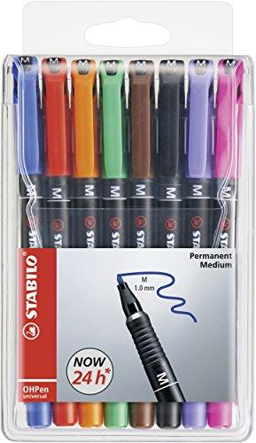 Stabilo OHPen universal Permanente - Marcatore - Tratto Medio (1 mm) - Astuccio da 8 - Colori assortiti