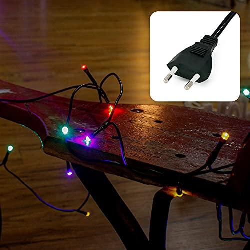 Hellum LED mini luci fiabesche per interni, 50 LED colorati, lunghezza illuminata 735 cm, mini luci fiabesche colorate per interni con spina, di Natale o per le feste, 577594
