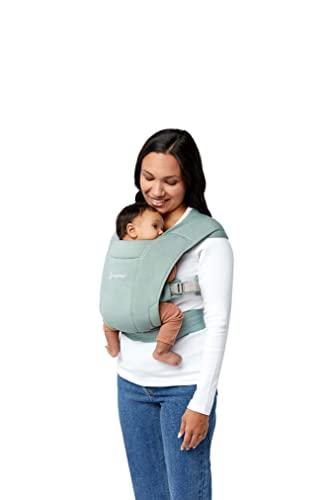 Ergobaby Embrace Marsupio per neonati Ergonomico 0 Mesi, Porta Bebe a 2 posizioni Extra Morbido ed Ultraleggero, Jade