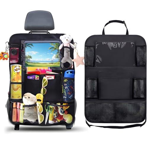 AiQInu Organizer per Sedile Posteriore Auto Proteggi Sedile Bambini con Tasca Portaoggetti Auto Impermeabile, Coprisedile Posteriore 9 Tasche