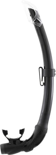 CRESSI dal 1946 - Mexico Pro Snorkel Nero/Nero - Tubo Snorkel dotato di Paraspruzzi e Valvola di Scarico Ellittica in Silicone, ideale per Immersioni Apnea e Snorkeling, Taglia Unica Unisex