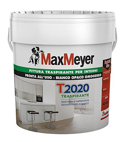 MAX MAYER Pittura Murale Traspirante Pronta All'Uso, Elevata Copertura 4 Lt