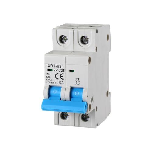 gloca Interruttore Magnetotermico Automatico 2P 220V 6KA 2 Moduli DIN (25 Ampere, 1)