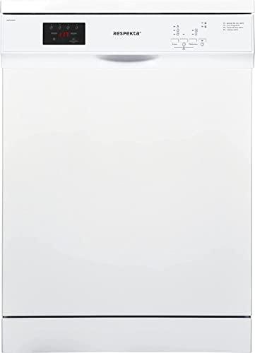 Respekta Lavastoviglie a Libera Installazione 60 cm Bianca, Lavastoviglie con Cestello Portaposate Flessibile, 5 Programmi, Partenza ritardata, 12 Coperti, GSPS60V, Silenziosa 52 dB