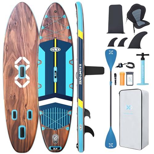 ZLX Tavola da SUP Gonfiabile con sedile per tutti i livelli di abilità, 11'6 x 35 sup tavola gonfiabile con pinna di equilibrio brevettata, con Grande Stabilità