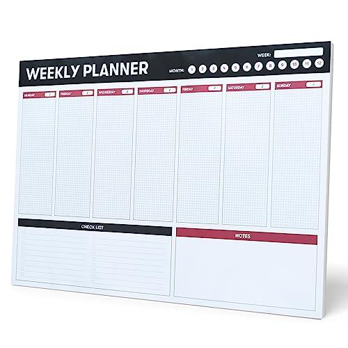 Grupo Erik: Planning da Tavolo A3 Weekly Planner, Planner settimanale con 54 fogli a strappo, 29,7 x 42 cm, Agenda Organizer, To Do List Planner, Planner settimanale da scrivania