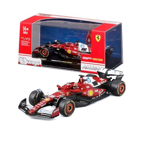Bburago - Ferrari SF-25 F1 2025#16 Leclerc con Casco, Auto Diecast in Scala 1:43, Replica Dettagliata con Teca e Basetta, Licenza Ufficiale Ferrari, Età Consigliata 14+ Anni