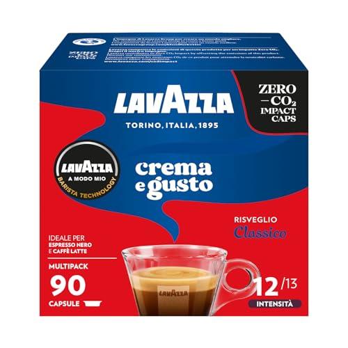 Lavazza, A Modo Mio Crema e Gusto Classico, 90 Capsule Caffè, per un Espresso con Note di Cioccolato e Frutta Secca, Arabica e Robusta, Intensità 12/13, Tostatura Media, Confezione da 36 e 54 Capsule