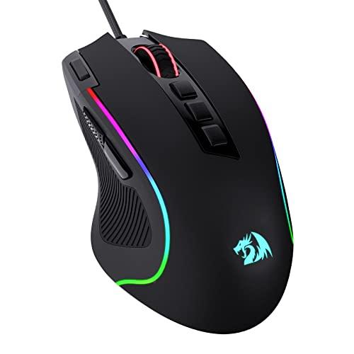 Redragon M612 Predator RGB Gaming Mouse, 8000 DPI Wired Optical Gamer Mouse con 11 Pulsanti Programmabili e 5 Modalità Retroilluminate, Software Supporta Tasti FAI DA TE Tasto Rapid Fire