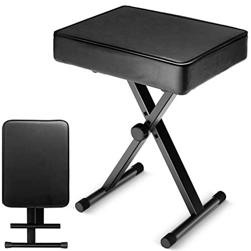 CAHAYA Sgabello per Pianoforte con Altezza Regolabile Panca per Tastiera con Cuscino Imbottito Spesso 7cm Sedia Pieghevole per Tastiera Elettronica Pianoforti Digitali Modello CY0296