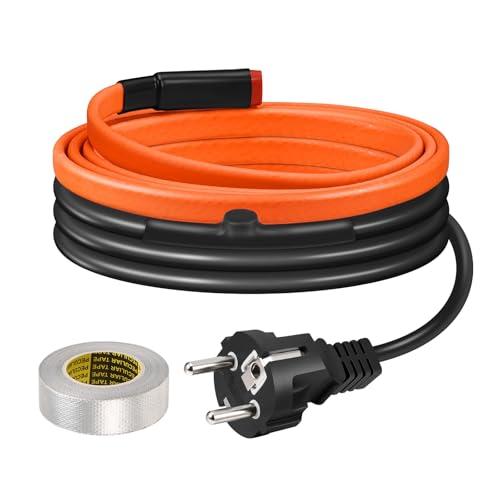 Cavi Termici Per Tubi, BDDFOTO Antigelo, 25 W/m Autorregolanti Con Sensore di Temperatura, 1 m