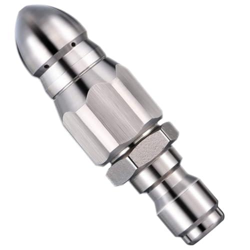 SGERUFZ Ugello Sturatore per Tubi in Acciaio Inossidabile, per Idropulitrici, Sonda Sturatore per Idropulitrice, Ugello a Razzo/Retrospinta (per Tubo da 1/4