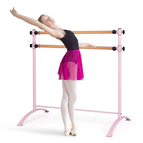 COSTWAY Sbarra Danza Classica Portatile per Bambini ed Adulti, Barra per Balletto Regolabile in Altezza per Stretching, Danza Classica e Allenamento, Ideale per Palestra e Casa (Rosa)