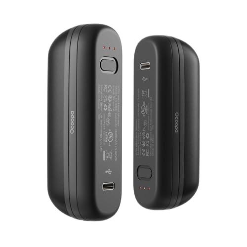 OCOOPA Scaldamani Ricaricabili 2 in 1, Scaldamani Elettrico Magnetico 5200mAh, Scaldamani Tascabili, 3 Livelli di Riscaldamento Fino a 52 ℃, Regali da Campeggio per la Pesca per Uomo, UT2s Mini