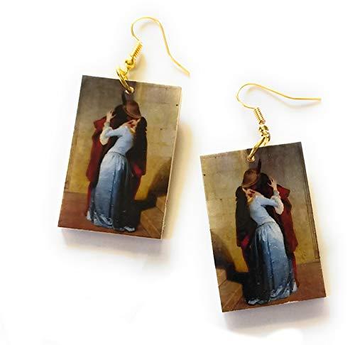 Orecchini Realizzati a Mano - Idea Regalo per Donna e Ragazza - decoupage - Il bacio di Hay