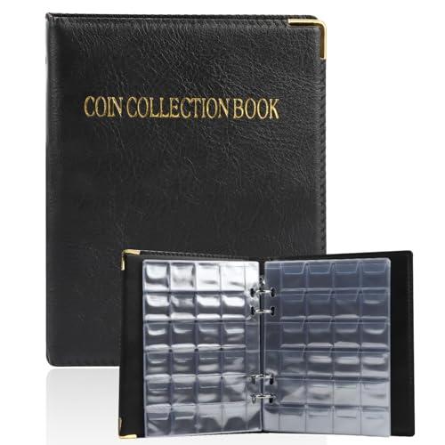 talifoca Raccoglitore Monete, 360 Tasche Album Porta Monete da Collezione, album monete Album di Monete da Collezione, per Collezionisti, Raccolta Album Libro, Porta Monete - Nero