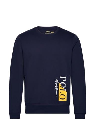 POLO RALPH LAUREN Felpa Uomo (IT, Testo, L, Regular, Regular, Standard, Navy)