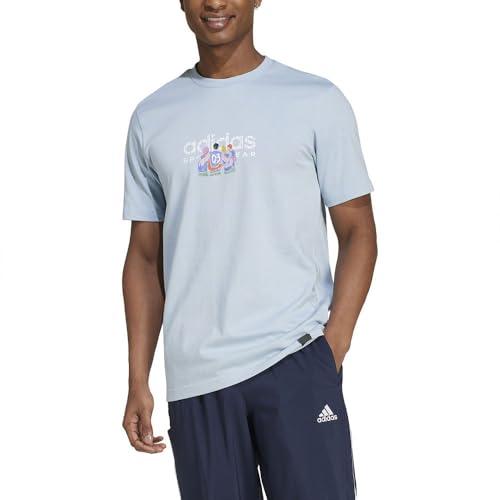 adidas Uomo Codes Linear Graphic Tee, Wonder Blue, M
