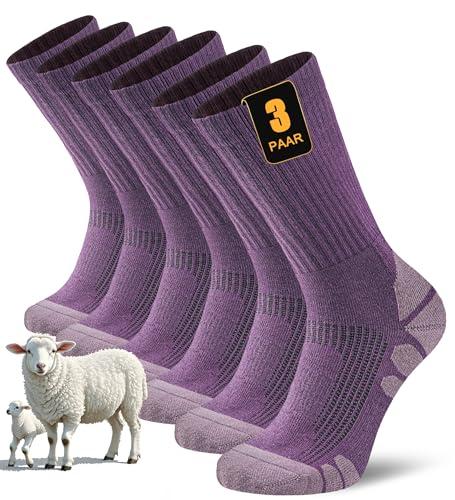 FORVEVO 3 Paia Calze Termiche Lana Merino Uomo Donna, Calze Trekking, Calzini Termici Imbottite, Calze Invernali Lana, Calzini Spugna Cachemire, Calze Sportive Traspiranti