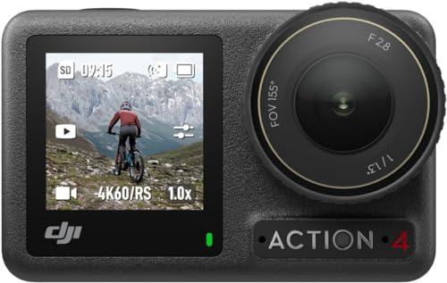 DJI Osmo Action 4 Standard Combo - action camera impermeabile 4K/120fps con sensore da 1/1,3 pollici, condizioni di scarsa illuminazione, prestazioni cromatiche a 10 bit e D-Log M