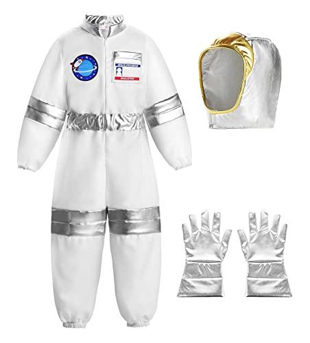 ReliBeauty Costume Astronauta Bambino Vestiti Carnevale,8-9 Anni,130