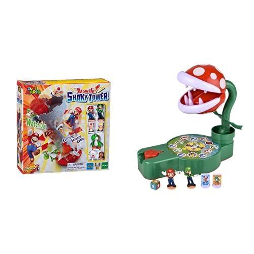 EPOCH GAMES 07356 Super Mario Blow Up! Shaky Tower (Edf) Gioco di abilità & 7357 Super Mario Piranha Plant Escape!