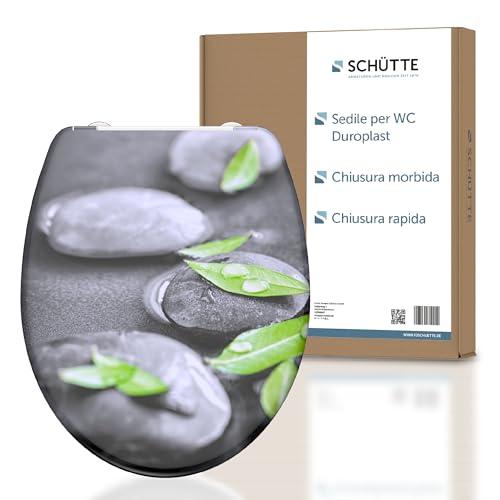 Schütte Sedile WC STONES con abbassamento automatico, coperchio WC con motivo e chiusura rapida per la pulizia, coperchio WC in Duroplast (carico massimo 150 kg)