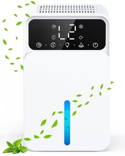 Deumidificatore Casa Muffa, 1500ML Deumidificatori Portatile, 28dB Funzionamento Silenzioso e Luce LED Colorata, 3 Modalità, Timer 12 Ore, per Bagno Armadio