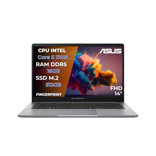 ASUS Expertbook P1 Pc Portatile, Notebook i5-13420H, 16GB RAM DDR5, 512GB SSD PCIex 4.0, Display 14