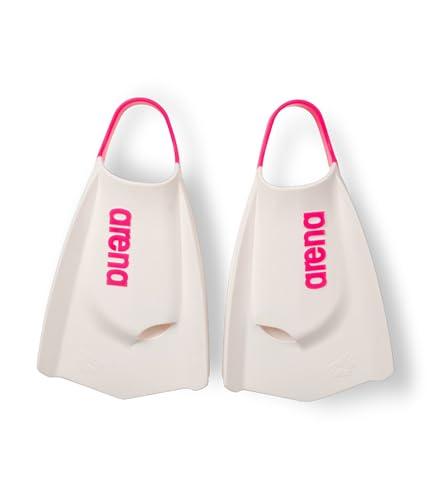 Arena Powerfin Pro II - Pinne unisex per adulti, in silicone, con lama corta, personalizzabili, colore bianco/rosa shocking, taglia 38-40