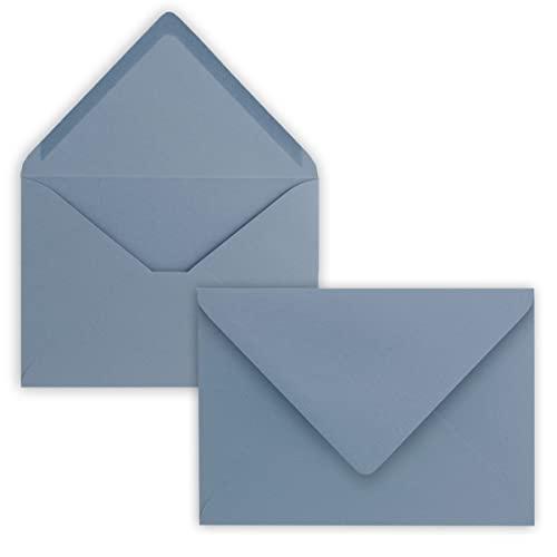 50x Buste B6-17,5 x 12,5 cm - grigio blu - colla umida con lembo a punta - 120 g/m² - per matrimoni, biglietti d'auguri, inviti