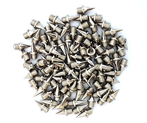 100 punte in acciaio inox per pista e cross country (argento, 9 mm).