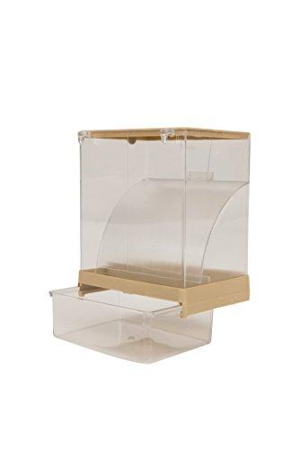 Tyrol - Mangiatoia per uccelli anti-spreco 10.5x8.2x14.5cm - Mangiatoia con cassettina per recuperare i semi e cassetto per rifiuti - Adatta a gabbia per uccelli, si fissa all'interno o all'esterno