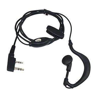 HeyNana - Auricolare-Microfono 2 Pin PTT Compatibile con Emettitore Walkie Baofeng-Pofung UV-5R UV5-RA. L'auricolare è con due perni (aste)