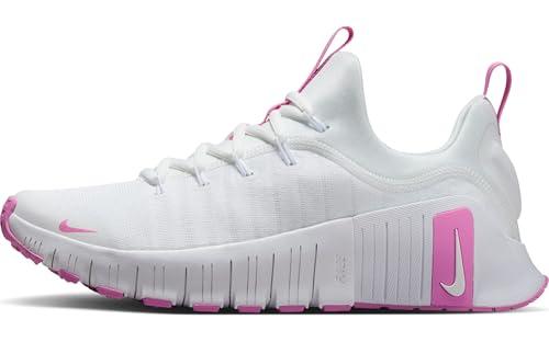 Nike Free Metcon 6, Cross Trainer Donna, White/Playful Pink, 39 EU