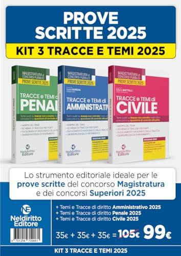 Kit 3 volumi Temi e tracce per il concorso in magistratura 2025