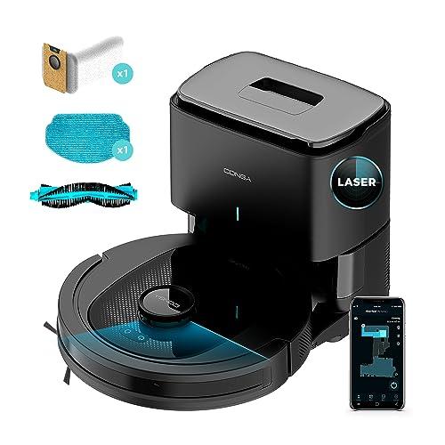 Cecotec Robot Aspirapolvere con Base di Auto-svuotamento Conga 7490 Ultimate Home Genesis. Navigazione Laser, 4000 Pa, 120 M Autonomia, Controllo APP, Rilevamento Automatico della Borsa da 2 L.