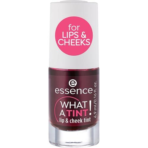 Essence WHAT A TINT! lip & cheek tint, evidenziatore n. 01 Kiss from a rosa, risultato immediato, duraturo, naturale, vegano, senza particelle di microplastica, senza nanoparticelle (4,9 ml)