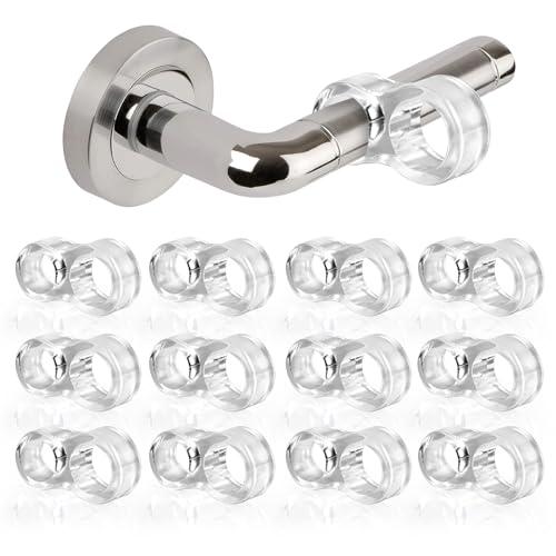 12 pezzi Fermaporte per maniglie Tipo 8, Ferma Porta in PVC, Trasparente Fermaporta Maniglia, RISVOWO Silicone Anti Protettori Maniglia Della, Proteggi Maniglia Porta