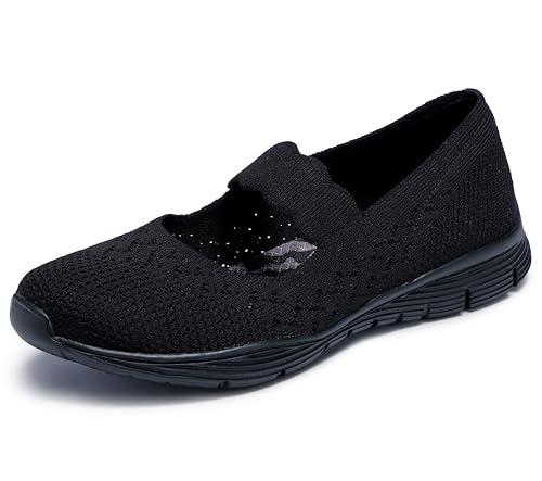 Skechers Seager - Power Hitter, Mary Jane Donna, Nero Black Black Bbk, 41 EU