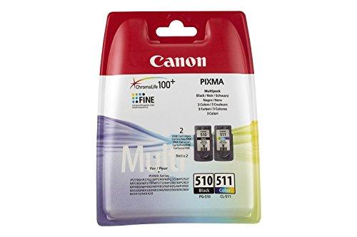 Canon PG-510/CL-511 BLISTER Pacchetto di 2 Cartucce d'inchiostro (Nero colore) Certificato (Imballaggi in plastica obsoleti 2018)