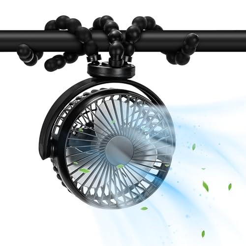 Ventilatore Portatile Ventilatore Per Passeggino Ricaricabile 5200 mAh Seggiolini auto alimentati a batteria Ventilatore Ventilatore Da Scrivania Girevole 40 Ore di Lavoro
