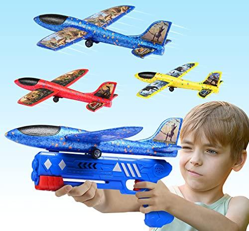 Joozmui Giocattoli Bambino 3 4 5 6 7 8 anni, Aereo Giocattolo Giochi Bambino 3-9 anni Regalo Bambino 3-10 anni Giochi da Esterno per Bambini Giochi Bambini 3-11 anni (3 Aereo Dino)