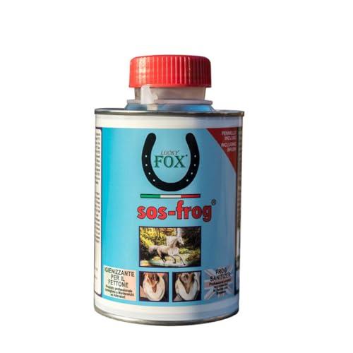 Lucky Fox SOS FROG® Soluzione per Zoccoli, Igienizzante per il Fettone del Cavallo, Combatte i Batteri, Aiuta la ricrescita dei Tessuti Danneggiati, Indicato in presenza di Tarlo, 500ml