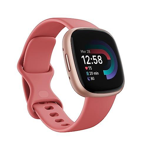 Fitbit Versa 4,Pink Sand/Copper Rose, Smartwatch Unisex-Adult, Rosa Sabbia/Alluminio Rame Rosa, One Size