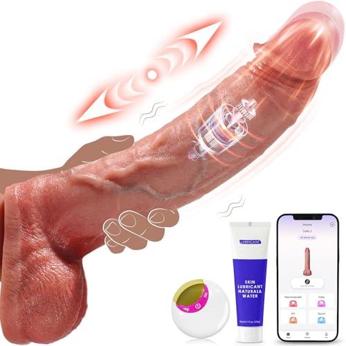AI Sync Dildo Realistico Doppi Vibratoreper Donna Professionale Clitoride, Riscaldamento 9 Spinta Vibrazione Modalità App, Vibratore Sexytoysys Donna Vibratoriper Donne Sex Toys Adatto all'Eserciz ZC