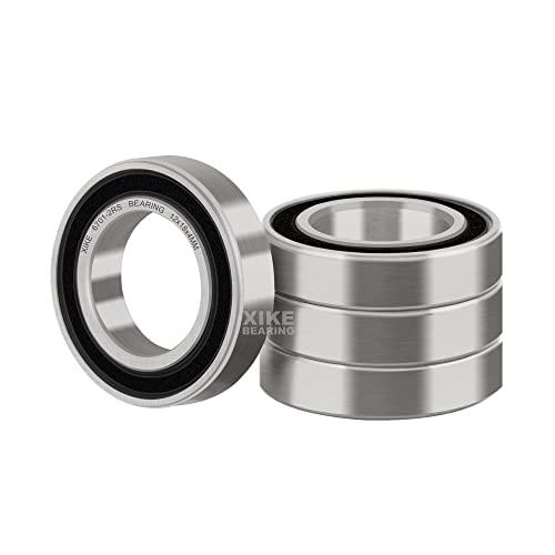 XiKe 4 pz 6701-2RS Cuscinetti a sfere sigillati 12x18x4mm, Pre-lubrificati, Acciaio cromato, Doppia Guarnizione in Gomma, 6701RS Cuscinetto a sfere a gola profonda con tenuta.