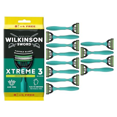 Wilkinson Sword Xtreme 3 Sensitive- confezione da 8+4 rasoi usa e getta da uomo