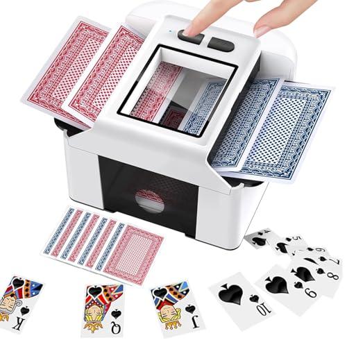 LIAVOP Mischia Carte Automatico, Mescolatore Carte da Gioco Elettrico per 1-2 Mazzi, modalità Auto e Manuale Batteria Ricaricabile Basso Rumore per Texas Hold'em Blackjack