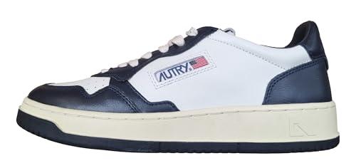 AUTRY Medalist Scarpe Sneakers da Uomo in Pelle AULM WB04 Bianca-Blu (Bianco-Blu, Sistema Taglie Calzature EU, Adulto, Uomo, Numero, Media, 42)